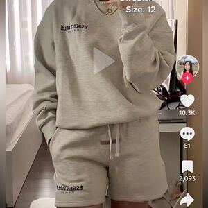 FOG Essentials Kids Fleece Crewneck and Shorts